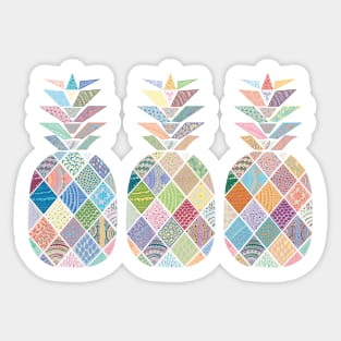 Pineapple Mandala Doodle Pattern in Pastel Colours Sticker